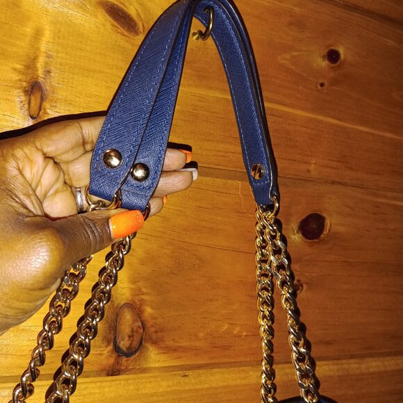 Michael Kors Navy Saffiano Shoulder Bag - Picture 7 of 9